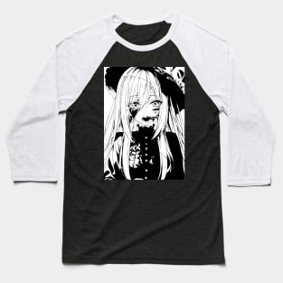 Gothic Anime Girl Baseball T-Shirt